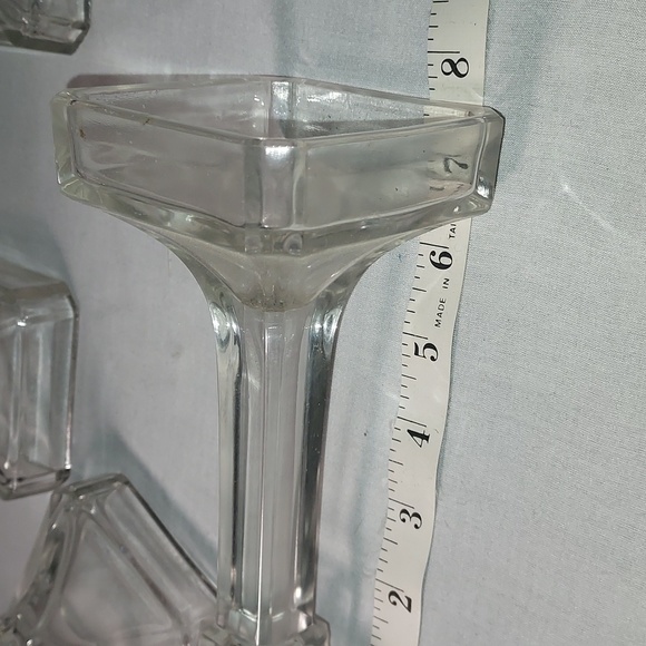 Glass Candle Holders Tall Square Bottom - Picture 4 of 8